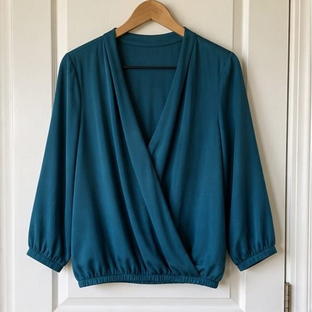 Charcoal Wrap Blouse